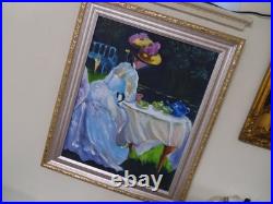 Antique Signed oil painting 16 x 20 original GALION afternoon tea RENOIR SUBLIME