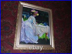 Antique Signed oil painting 16 x 20 original GALION afternoon tea RENOIR SUBLIME
