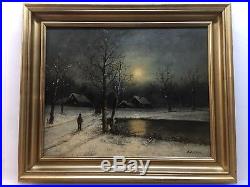 Antique oil painting landscape Original 1890s Oil On Canvas