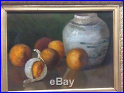 Antique oil painting on canvas, With Original Gild Frame 1880s Still Life