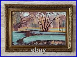 Antique oil painting original, vintage frame