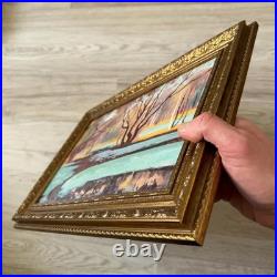 Antique oil painting original, vintage frame