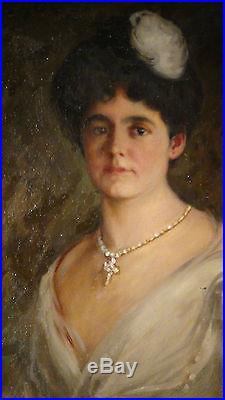 Antique18c Victorian Lady Portrait Oil On Canvas Original