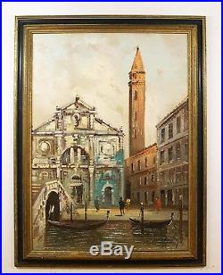 Antonio DeVity (Italian, 1901-1993) Venice Original Oil Painting on Canvas