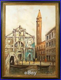 Antonio DeVity (Italian, 1901-1993) Venice Original Oil Painting on Canvas
