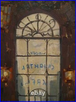Antonio Gravina (1933-2011) Original Signed Oil/Canvas French Cafe C. 1965