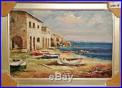 Antonio-Low Tide-Original Oil Painting on Canvas/Signed/Framed/36x 24-Image