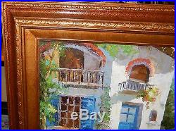 Antonio Seashore Villa Original Oil On Canvas Painting