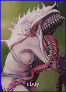 Art 333 original painting 40x30 cm oil canvaspaper Tella body figurative sur