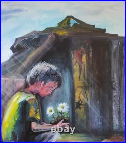 Art 555 original painting oil on canvas 70×50 cm (27.5×19.7 in) Loss boys