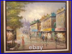 Art OIL On Canvas Painting MORGAN Signed Original Framed City Scape
