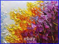 Art Oil Painting 24x48 inch Modern Abstract on Canvas Hand Painting Framed Large