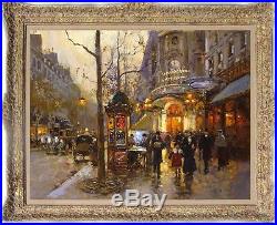Art Original Landscape Oil Painting Impressionism Paris Street on Canvas 30X40
