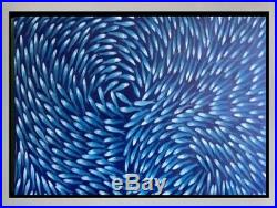 Art Original Painting artwork Oil Canvas Fish blue Modern Australia dots