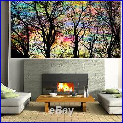 Art Painting Landscape Tree Forest Rainbow Abstract Canvas hand painted original