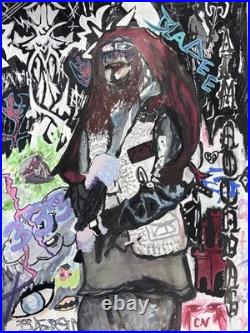 BLADEE Painting Original Art Acrylic On Canvas, watercolor, ink Painting 18x24
