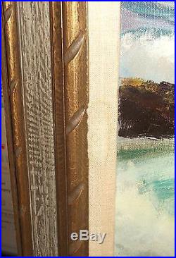 Bailey Original Vintage Oil On Canvas Seascape Huge Painting Dated 1971
