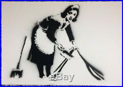 Banksy Original Dismal Canvas Work Of Art On Vinyl, 2015 Weston Super Mare
