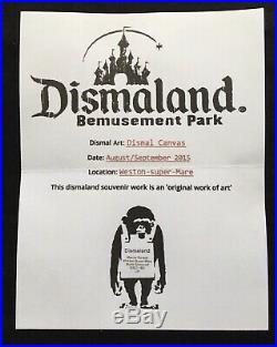 Banksy Original Spray On Thick Canvas Dismaland Signed Dated W' COA-Keep It Real