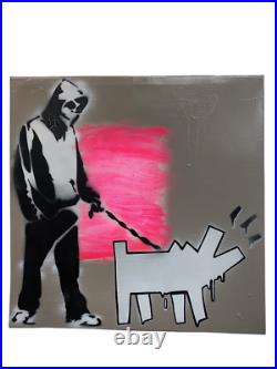 Banksy x Keith Haring Street Graffiti Art 2010 Original Painting