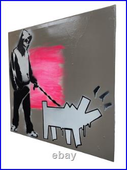 Banksy x Keith Haring Street Graffiti Art 2010 Original Painting