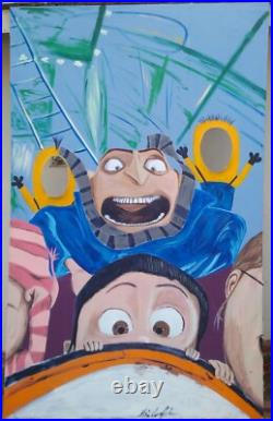 Beautiful Despicable Me Photo Shoot, Original Art Painting On Canvas