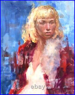 Beautiful Girl painting portrait original oil on canvas impressionism artwork