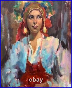 Beautiful Lady painting portrait original oil on canvas impressionism artwork