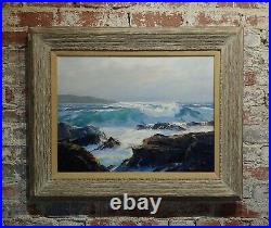Bennett Bradbury -Laguna Rocky Seascape-Beautiful California Oil painting