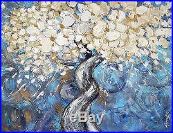 Blossomed Tree Original Palette Knife Oil Painting On Canvas By Spiros 28x36