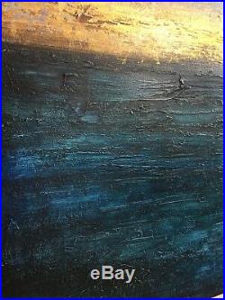 Blue Canvas Painting Abstract sea Marine Art Large acrylic Art Original Art Larg