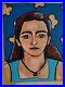 Blue-Portrait-of-Woman-Acrylic-on-Canvas-14x18-Original-Contemporary-Artwork-01-hrc