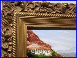 Boats In The Bay Original Oil Painting Framed MCP Michael C. Pitts Landscape