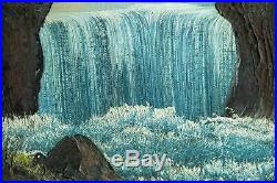 Bob Ross Mountain Waterfall Signed Original Painting Contemporary Art
