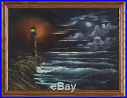 Bob Ross Original Oil on Canvas Night Light Season 3 episode 3 Certified