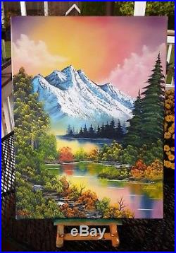 Bob Ross Paint with Original Oil Painting by seller on 18x24 canvas included