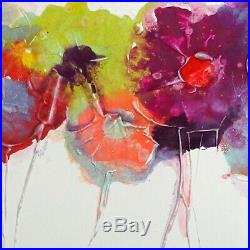 Bold Bright Blooms Original Contemporary Painting Canvas Art Caroline Ashwood