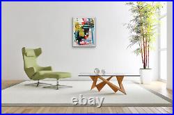 Bold Colorful OOAK original painting Contemporary Abstract Art on canvas byKatC