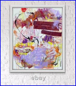 Bold Raw Colorful Urban OOAK painting Contemporary Abstract Art on canvas byKat