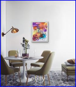 Bold Raw Colorful Urban OOAK painting Contemporary Abstract Art on canvas byKat