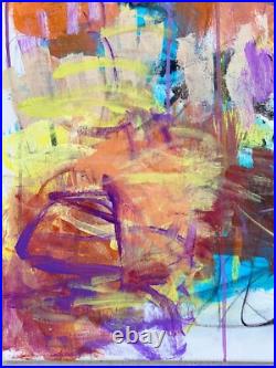 Bold Raw Colorful Urban OOAK painting Contemporary Abstract Art on canvas byKat