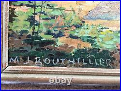 Bouthillier Autumn North Beach 1930 Original Oil Board Landscape Painting signed