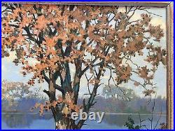 Bouthillier Autumn North Beach 1930 Original Oil Board Landscape Painting signed