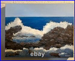 Breaking Wave Original painting by ATCHIE. Cert. Of Authenticity. Ships Free