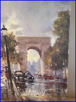 Brent Heighton Original Acrylic Painting Arc de Triomphe Avenue Wall 16x20