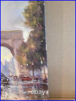 Brent Heighton Original Acrylic Painting Arc de Triomphe Avenue Wall 16x20