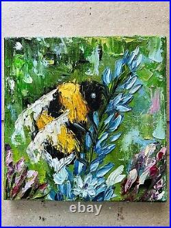 Bumblebee Oil Painting On Canvas Honey Bee Original Artwork Ukraine Signed Art