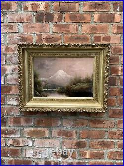 C1900 Mount Hood Landscape Painting By Oregon Artist Eliza Barchus. Signed