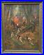 C1930-Original-Framed-CANVAS-OIL-PAINTING-Fox-Hunt-Horses-Dogs-Signed-T-Kimpel-01-aw