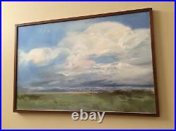 CAROL LOPEZ- FOOTHILLS, BILLOWING CLOUDS Original Oil Painting Canada Mountains